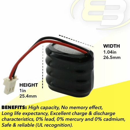 Exell Battery 4.8V 150mAh NiMH Battery for Quick Check 150 200 4/V150H-C